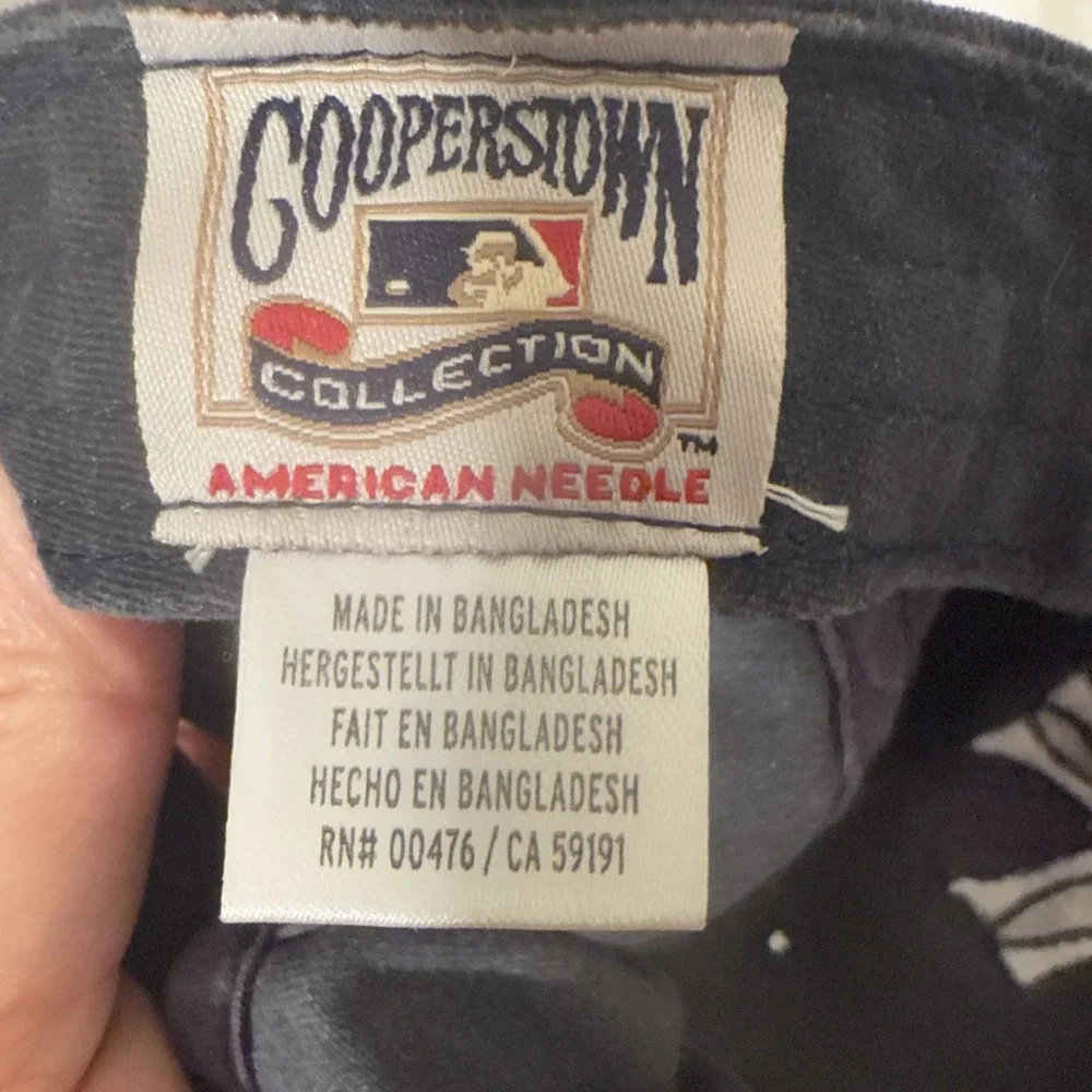 American Needle Coop New York Yankees Navy/Gray Washed-Fade Strapback Hat Cap VG